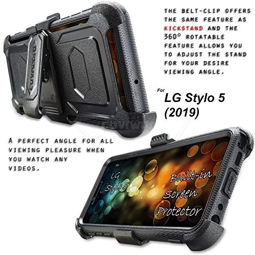 LG Stylo 5 / Stylo 5 Plus / Stylo 5X (2019) ile Uyumlu COVRWARE Aegis Serisi, Dahili [Ekran Koruyucu] Ağır Hizmet