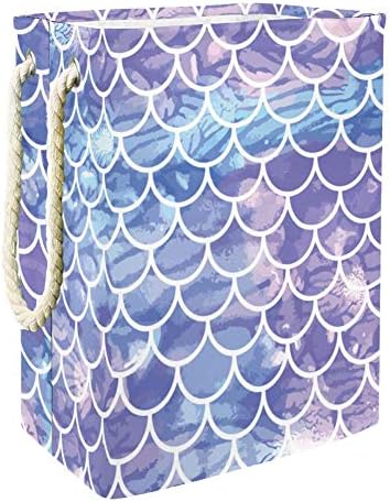 Inhomer Leylak Mermaid Ölçekler 300D Oxford PVC Su Geçirmez Giysiler Sepet Büyük çamaşır sepeti Battaniye Giyim Oyuncaklar