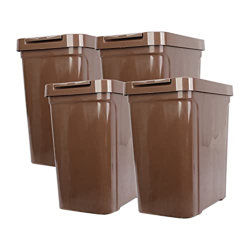 UTİLES 7.6 Galon Plastik Mutfak Çöp Kutuları, 4'lü Paket (Kahverengi)