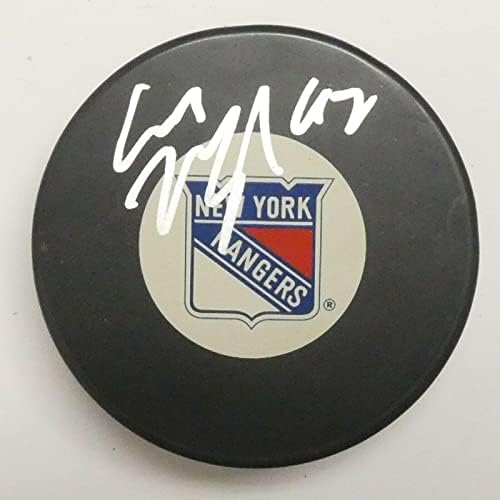 Carl Haiglin, New York Rangers Hokey Diskini İmzaladı - İmzalı NHL Diskleri