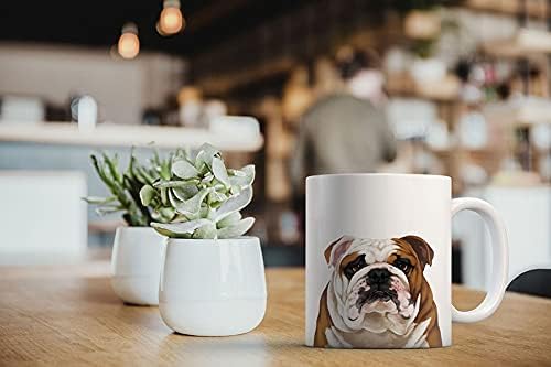MUGBREW Sevimli İngilizce Bulldog Tam Portre Seramik Kahve Kupa Çay Bardağı, 11 OZ