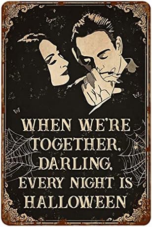 Metal Tabelalar Aile Posteri Karı koca Posteri Gomez Addams Morticia Addams Eşi Yenilik Teneke Metal İşareti Plak