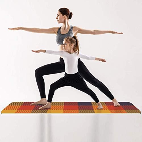 Siebzeh Sarı Kırmızı Ekose Premium Kalın Yoga Mat Çevre Dostu Kauçuk Sağlık ve Fitness Kaymaz Mat Her Türlü Egzersiz