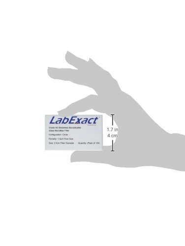 LabExact 1200209 Sınıf AE Cam Mikrofiber Filtre, Bağlayıcısız Borosilikat Cam, 1.0 µm, 2.5 cm (100'lü paket)