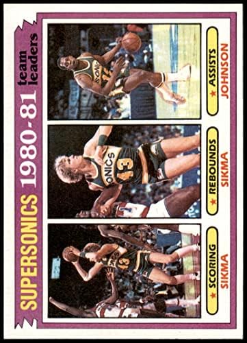 1981 Topps 64 Sonics Liderleri Jack Sikma / Vinnie Johnson Seattle Supersonics (Basketbol Kartı) NM / MT Supersonics