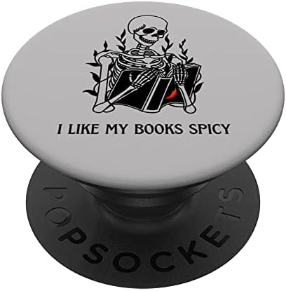 Kitaplarımı Seviyorum Baharatlı Komik Okuma Gotik iskelet Tek Parça PopSockets Değiştirilebilir PopGrip