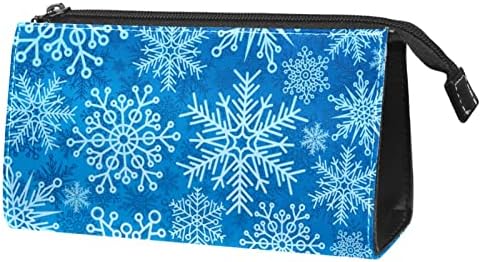 Makyaj çantası Asılı Dopp Kiti Erkekler için Suya Dayanıklı Tıraş Çantası Seyahat için, Mavi Kar Tanesi Noel