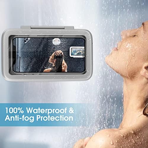 LC-dolıda Duş Telefon Tutucu Su Geçirmez 480 Derece Rotasyon Duş Telefon Kılıfı Banyo Duvara Montaj iPhone 14 13 12