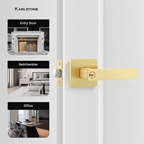 Karlstone 6'lı Paket-Açmak için Anahtar Gerektiren Odalar için Modern Kavisli Köşe Tasarımına Sahip Altın Kapı Kolu