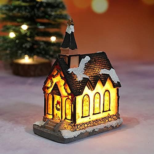 Gayoh Mini Reçine Evleri sıcak led ışık akülü Sahne evleri Noel Dekorasyon