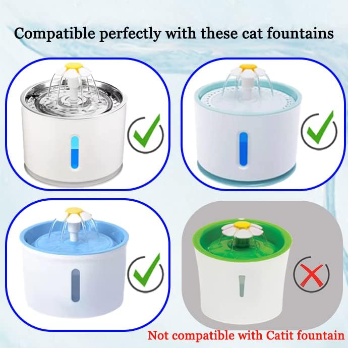 4 Paket Kedi su çeşmesi Filtreler, Cirfifth Üçlü Filtrasyon Sistemi Pet Kedi Çeşme yedek filtre için 84 oz / 2.5 L
