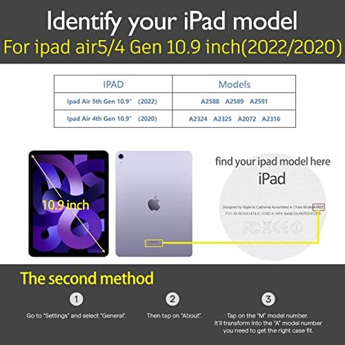 Gexmil Deri iPad AİR5 / Air4 10.9 inç 2022/2020 Kılıf, inek derisi Folio Kapak için iPad Hava 4th Nesil Hakiki Deri