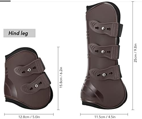 N / A Ön Arka Bacak Botları Ayarlanabilir At Bacak Botları At Ön arka bacak koruması Binicilik Tendon Koruma At Hock