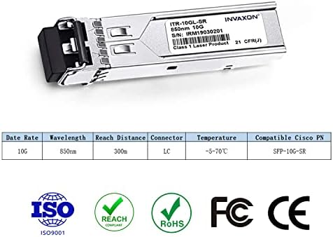 INVAXON SFP + LC Alıcı-Verici Çok Modlu Alıcı-verici SFP-10G-SR 10GBASE-SR Modülü, 10GBASE-SR SFP + ALICI-VERİCİ,