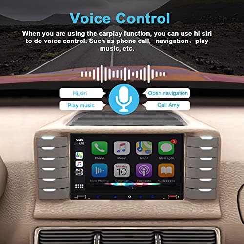 Ses Kontrolü ile Apple CarPlay ve Android Auto için Çift Din Araba Stereo .Ayna Bağlantılı 7 inç Kapasitif HD Dokunmatik
