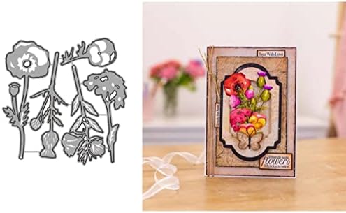 5 Adet Çiçekler Albümü Metal Kalıp Kesim, 5 Adet Çiçekler Albümü Kesme Ölür Cut Şablonlar için DIY Scrapbooking Kartları