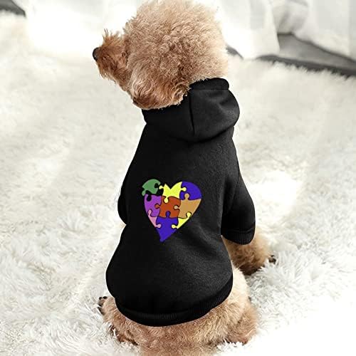 Bulmaca Kalp Köpek Giysileri Kış Pet Hoodies Yumuşak ve Sıcak Köpek Tişörtü Küçük Orta Köpekler için