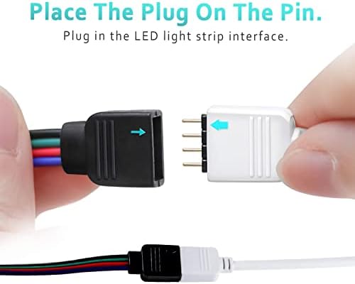LED ışık Uzatma Kablosu Kiti, Nelyeqwo RGB Uzatma Kablosu Led Şerit Konektörü 4 Pin Lehimsiz Şerit Bağlantı Kabloları