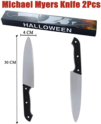 Michael Myers Klasik Bıçak 2 Adet, Cadılar Bayramı Öldürür kasap Bıçağı Prop Gümüş