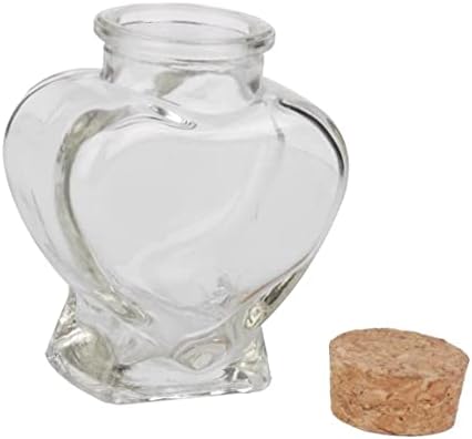 Eıoflıa Mini Kalp Şekli Cam Şişe Şeffaf saklama kavanozları Şişe Kapları Şişeler Dilek mantarlı şişe Takı Yapımı için