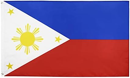 Bmaller Filipinli Bayrak Filipinler Bayrağı Canlı Renk ve Solmaya Dayanıklı Tuval Başlığı ve Açık Okul Havuzları Ev