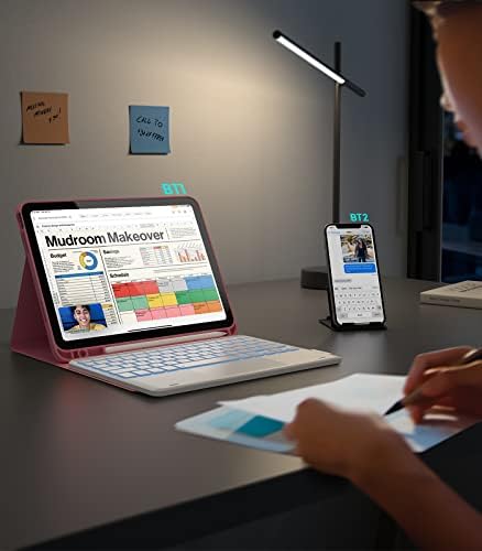 Klavyeli CHESONA Touchpad iPad 10. Nesil Kılıf (10.9, 2022), 7 Renkli Arka ışık, Çoklu Dokunmatik İzleme Dörtgeni,