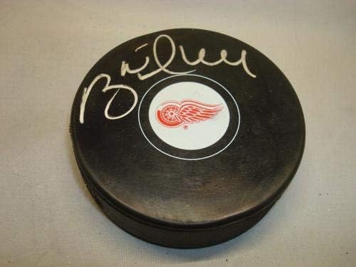Brett Hull İmzalı Detroit Red Wings Hokey Diski İmzalı PSA / DNA COA 1C İmzalı NHL Diskleri