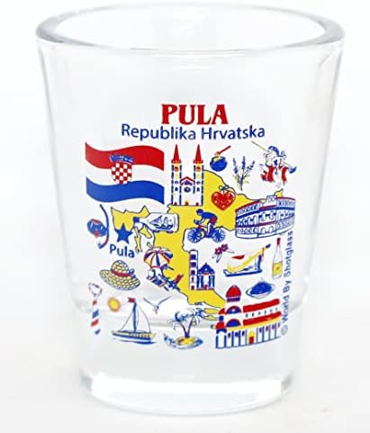 Pula Hırvatistan Büyük Hırvat Şehirleri Koleksiyonu Shot Glass