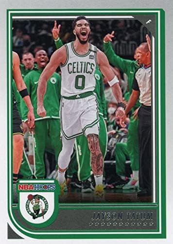 Jayson Tatum 2022 2023 Hoops Basketbol Serisi Darphane Kartı 1 Onu Beyaz Boston Celtics Formasıyla Resmediyor