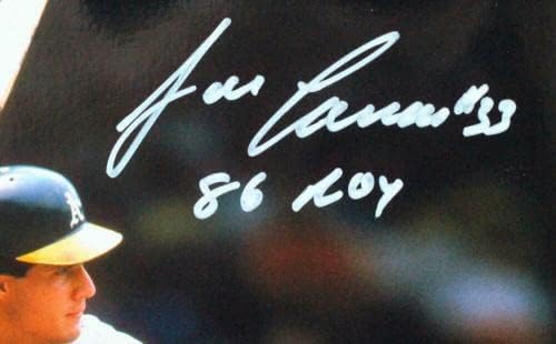 Jose Canseco İmzalı Oakland 8x10 Sallanan Fotoğraf W / 86 ROY - JSA W *Beyaz İmzalı MLB Fotoğrafları