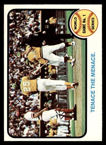 1973 Topps 203 1972 Dünya Serisi-Oyun 1-Tenace Tehdit Gene Tenace / George Hendrick / Johnny Bench Oakland / Cincinnati