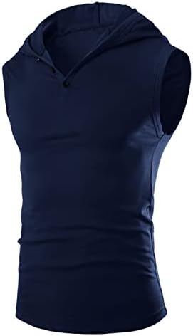 Bmısegm Yaz Erkek Elbise Gömlek erkek Moda Casual Düğme Kapşonlu Yelek Üst Nefes Kolsuz Düz T Shirt Erkekler