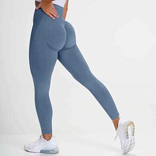 WOCACHI Egzersiz Tayt Kadınlar için Karın Kontrol Kimya Dikişsiz Ezme Popo Spor Tayt Yüksek Belli Yoga Pantolon