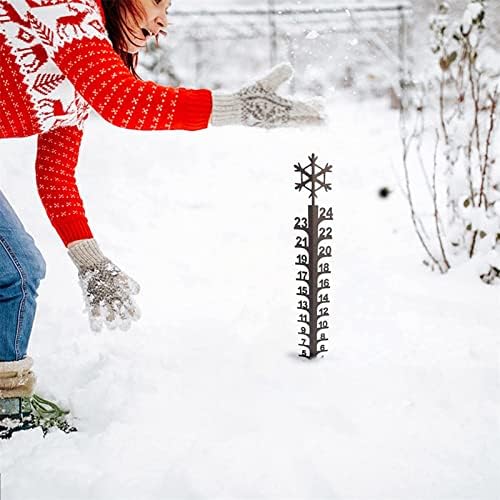 ıShowKıd Kar Araci Kar Göstergesi, Noel Yağmur Ölçer Noel Metal Kar Ölçüm Çubuğu Açık bahçe dekorasyonu (A),Karakterler