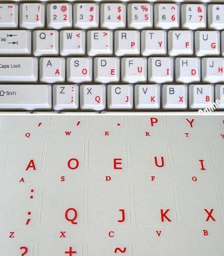 Çevrimiçi-Hoşgeldiniz Dvorak Basitleştirilmiş Şeffaf Kırmızı Yazı ile Klavye Çıkartmalar Dizüstü Bilgisayarlar için