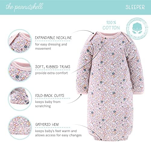 En Fıstık Kabuğu Yenidoğan Giysileri ve Aksesuarları Hediye Seti Bebek Kızlar için-16 Adet Layette Seti - Çiçek Uyar
