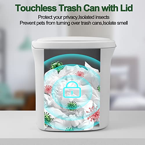 Hareket sensörlü çöp kovası Kapaklı Kutular, Otomatik Fotoselli Mutfak çöp kutuları 3 Galon (10 L) kapaklı Banyo,