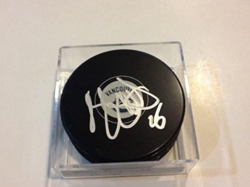 Bobby Sanguinetti Vancouver Canucks Hokey Diskini İmzaladı İmzalı b-İmzalı NHL Diskleri