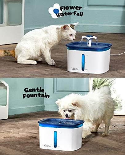 Veken 95 oz / 2.8 L Pet Çeşme, Otomatik Kedi su çeşmesi Köpek su sebili Akıllı Pompa ile Kediler için, Köpekler, Çoklu