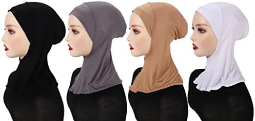 MOWEN 4 Adet Modal Pamuk Başörtüsü Kap Underscarf İslam Müslüman Yaz Şapka Elastik Başörtüsü Kap