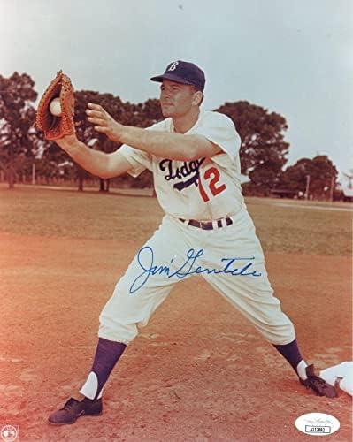 Jim Gentile İmzalı 8x10 Fotoğraf Brooklyn Dodgers JSA 177855-İmzalı MLB Fotoğrafları