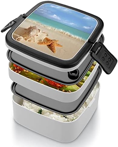 Sandbeach Denizyıldızı Kabuk Komik Hepsi Bir Arada Bento Kutusu yemek kutusu Kaşık ile Seyahat için Çalışma Piknik