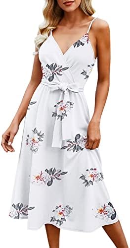 Maxi Plaj Elbise Kadın Yaz Elbiseler Wrap V Boyun Kolsuz Elbise Boho Çiçek Kayış Bir Yensiz Kadınlar için