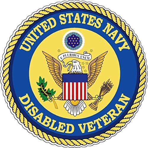 ABD Donanması Engelli Veteran tampon çıkartması laptop etiketi Yuvarlak