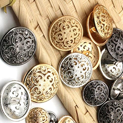 SUPVOX Bayan Kazak Seti 30 adet Metal Düğmeler Ceket Ceket Yuvarlak Düz Düğme Değiştirme İçi Boş Toka DIY Dikiş Elbise