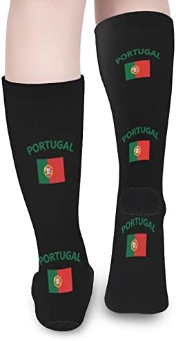 Portekiz Bayrağı Renk Eşleştirme Yüksek Çorap Moda Spor sıcak tutan çoraplar Erkekler Kadınlar için
