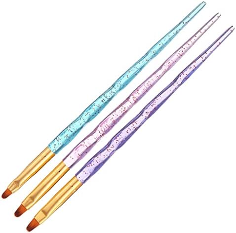 LIRUXUN 3 adet Tırnak Fırçası Kristal Akrilik Jel Uzatma Oluşturucu Çizim Lehçe Boyama Çizim Fırça Kalem Manikür Aracı