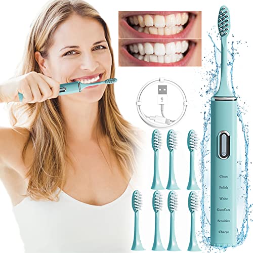 Renkli Serisi Ultra Beyazlatma Diş Fırçası ile 8 Fırça Kafaları, Ultra Sonic Elektrikli Diş Fırçası Şarj, 5 Modları
