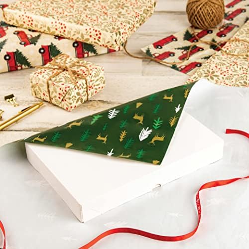 Erik Tasarımları Düz Noel Ambalaj yaprak kağıt| Toplu Paket| 8 Tasarımlar / 48 Levhalar / 20in X 30in bir levha /