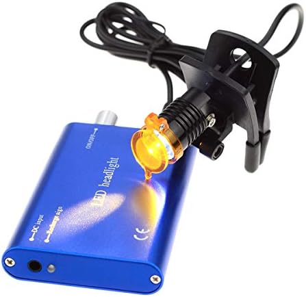 3W Taşınabilir Başkanı İşık Lambası Optik Filtre ile plastik klips Ayarlanabilir Far Dürbün Loupes (Mavi)